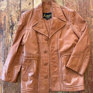 Imperial VINTAGE Women's Oversized Brown Leather Jacket | Size 40/Medium